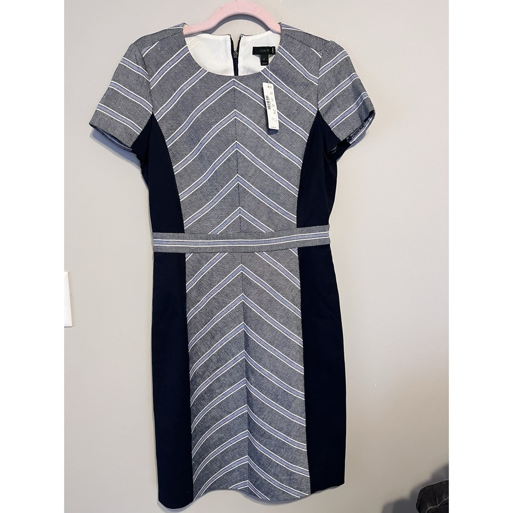 Nwt‎ J Crew Womens So 8 Linen Blend Blue A Line Dress